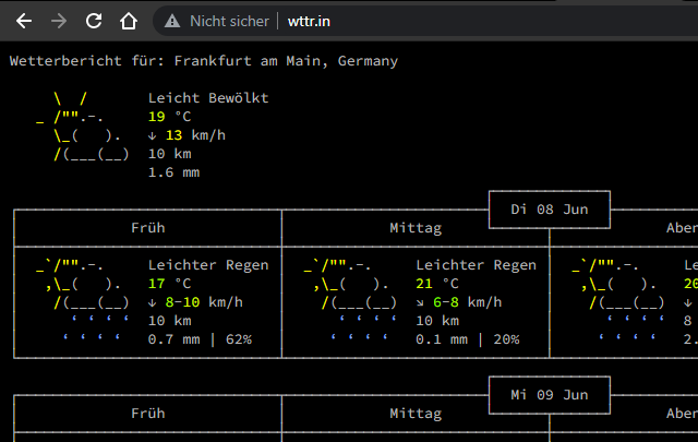 wttr.in im Browser
