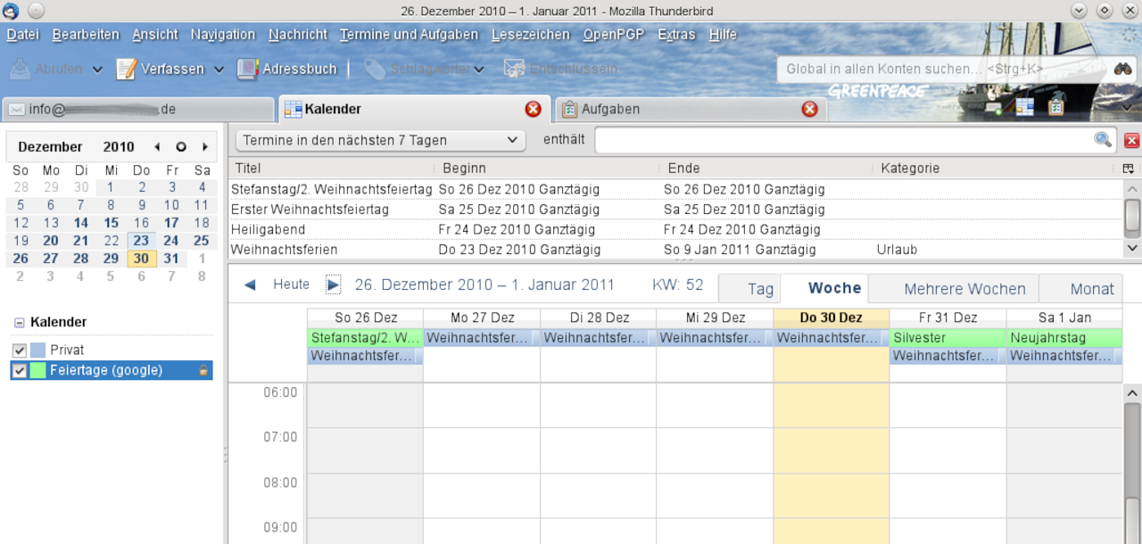 Thunderbird mit Lightning