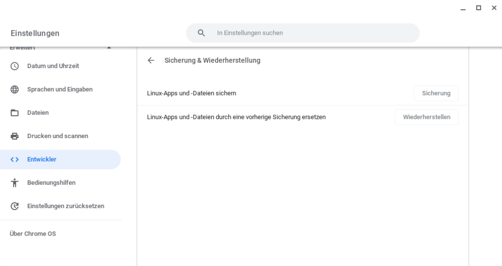 Datensicherung der Linux Sandbox